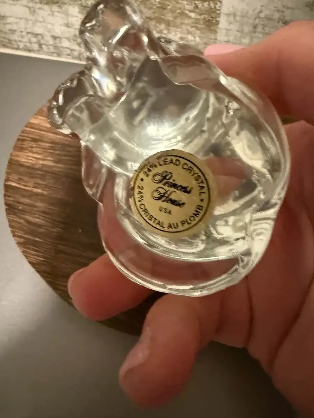 VTG Princess House Glass Cat Crystal Kitten Sitting Paperweight Pets Figurine
